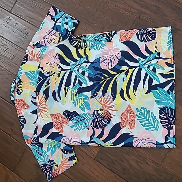 Good Vibes Vibrant Tropical Print Men's Casual Button Down Shirt size Small - Picture 2 of 6
